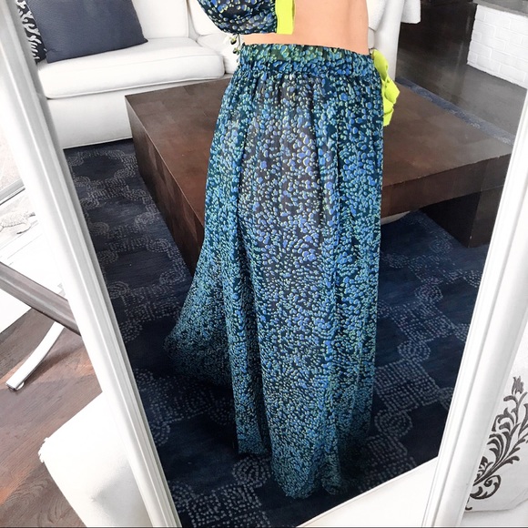 🦋 FREE PEOPLE NAVY NEON GREEN PANTS! - Picture 3 of 11